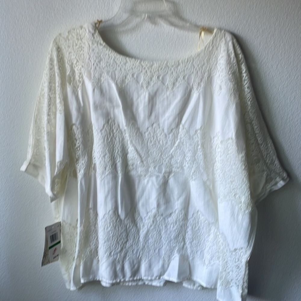 NWT artesian crafted by democracy top ivory lace size large - Picture 7 of 12